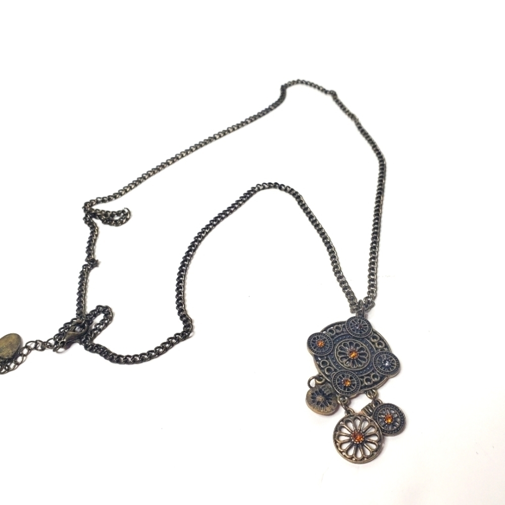ZAD Brass Look Costume Necklace